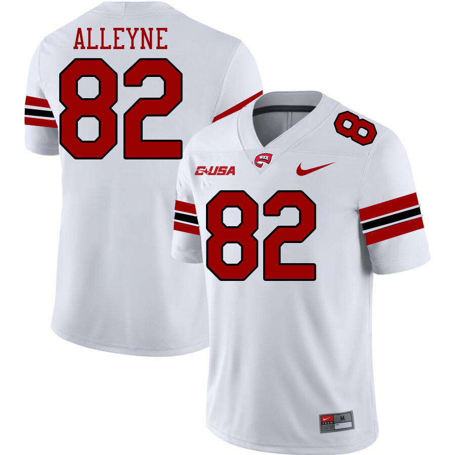 Western Kentucky Hilltoppers #82 Denzil Alleyne College Football Jerseys Stitched Sale-White